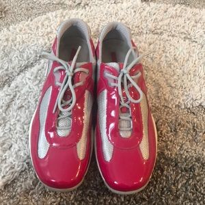 Prada America’s Cup patent sneakers shoes 39.5 9.5